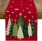 Christmas Table Runner 13x72 Inch, Xmas Trees Snowflakes Winter Holiday Decorative Farmhouse Table Decorations for Kitchen Dinning, Indoor Outdoor Dinner Party Decor (Red) GT150-72